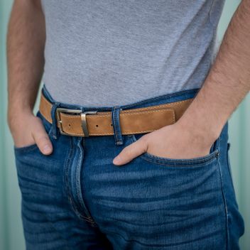 Oboustranný Pásek Henry Blue & Caramel