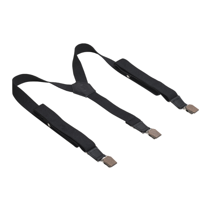 BeWooden Kožené kšandy s dřevěným detailem