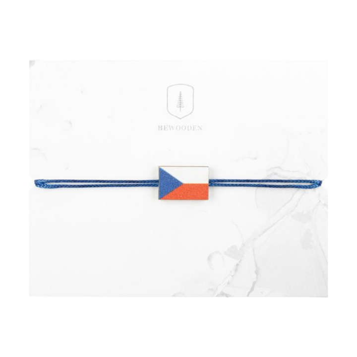 BeWooden Náramek s vlajkou Česká republika